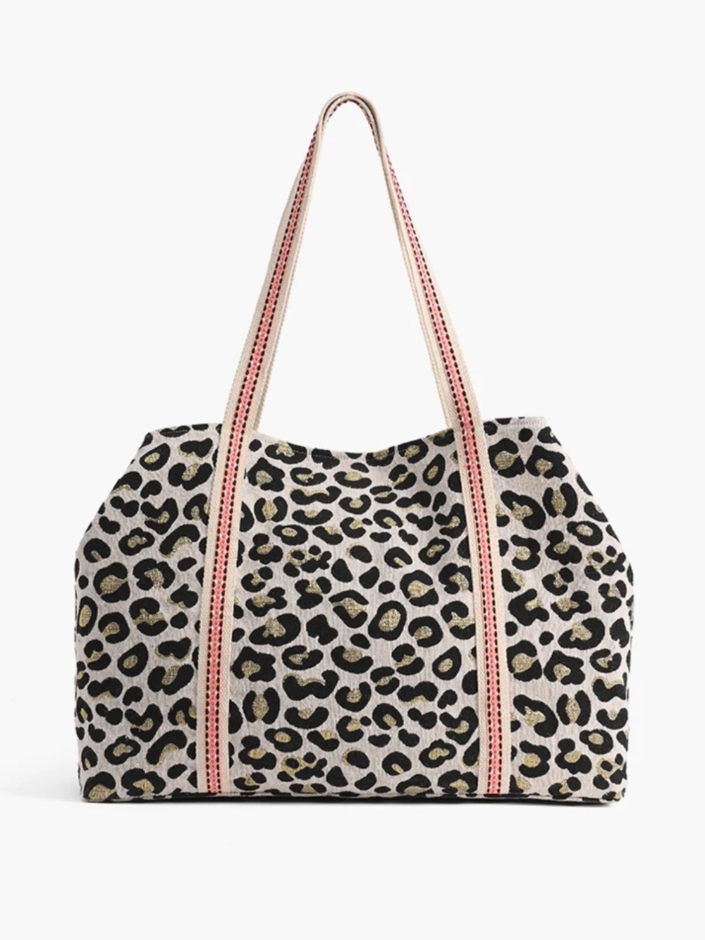 America & Beyond Forestry Leopard Beaded Embellished Tote - Picture 4 of 4